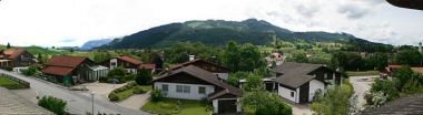 Nesselwang im Sommer - Originalaussicht von der Ferienwohnung